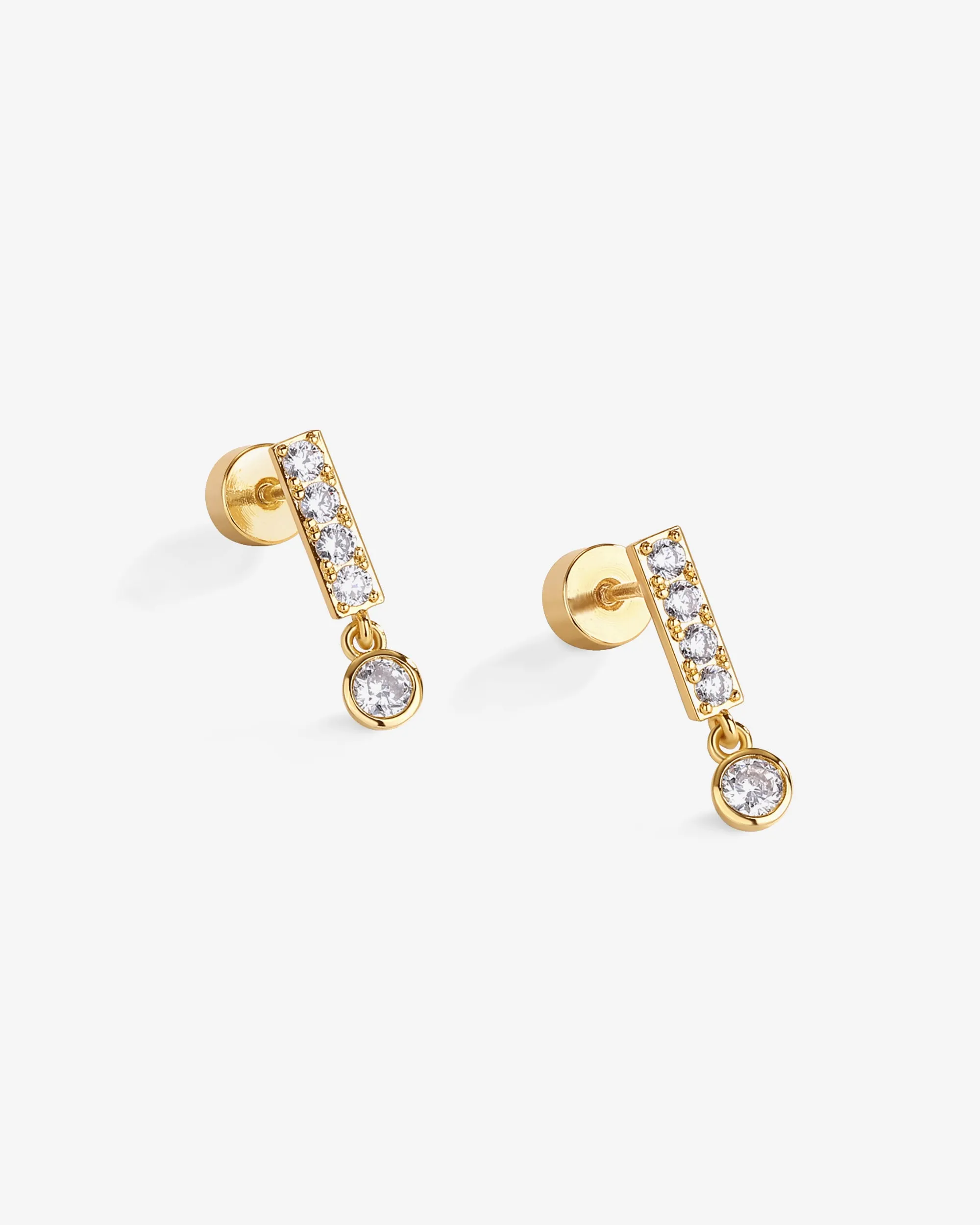 Bar Bezel Drop Shimmer Screwbacks sold by PAVOI product image thumbnail 3