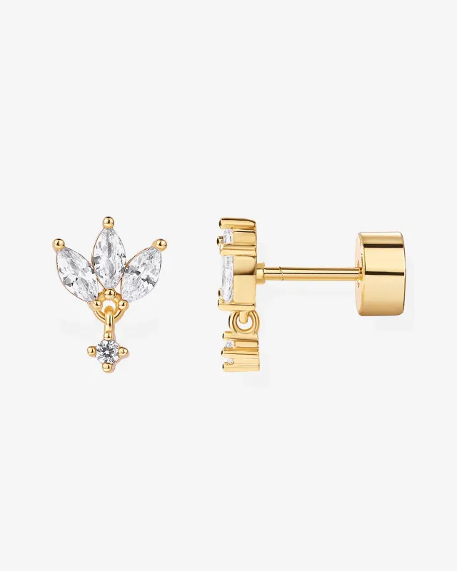 Lotus Dangle Screwbacks sold by PAVOI