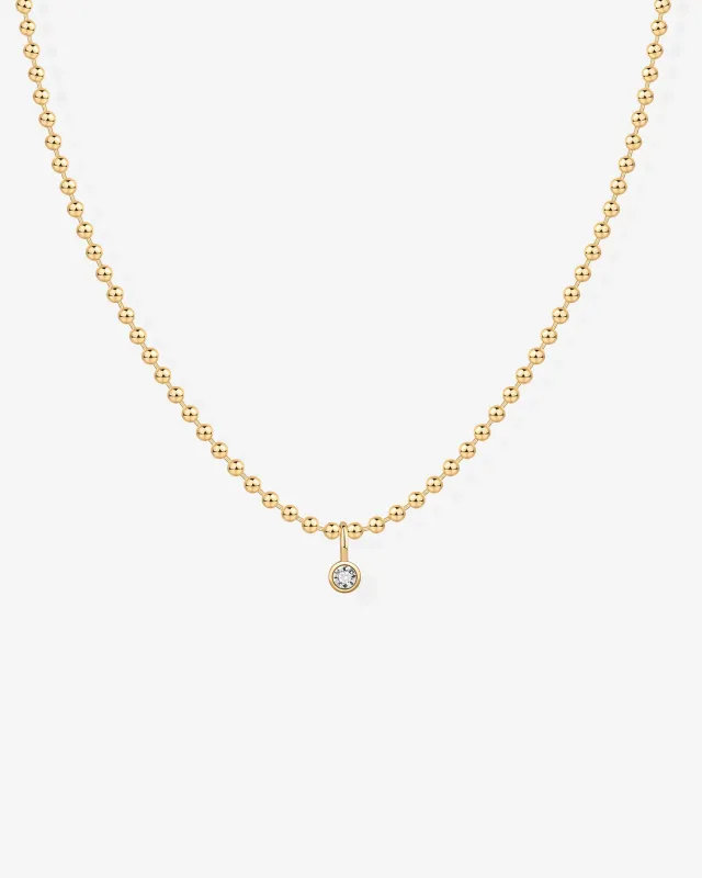 Beaded Chain Solitaire Pendant sold by PAVOI