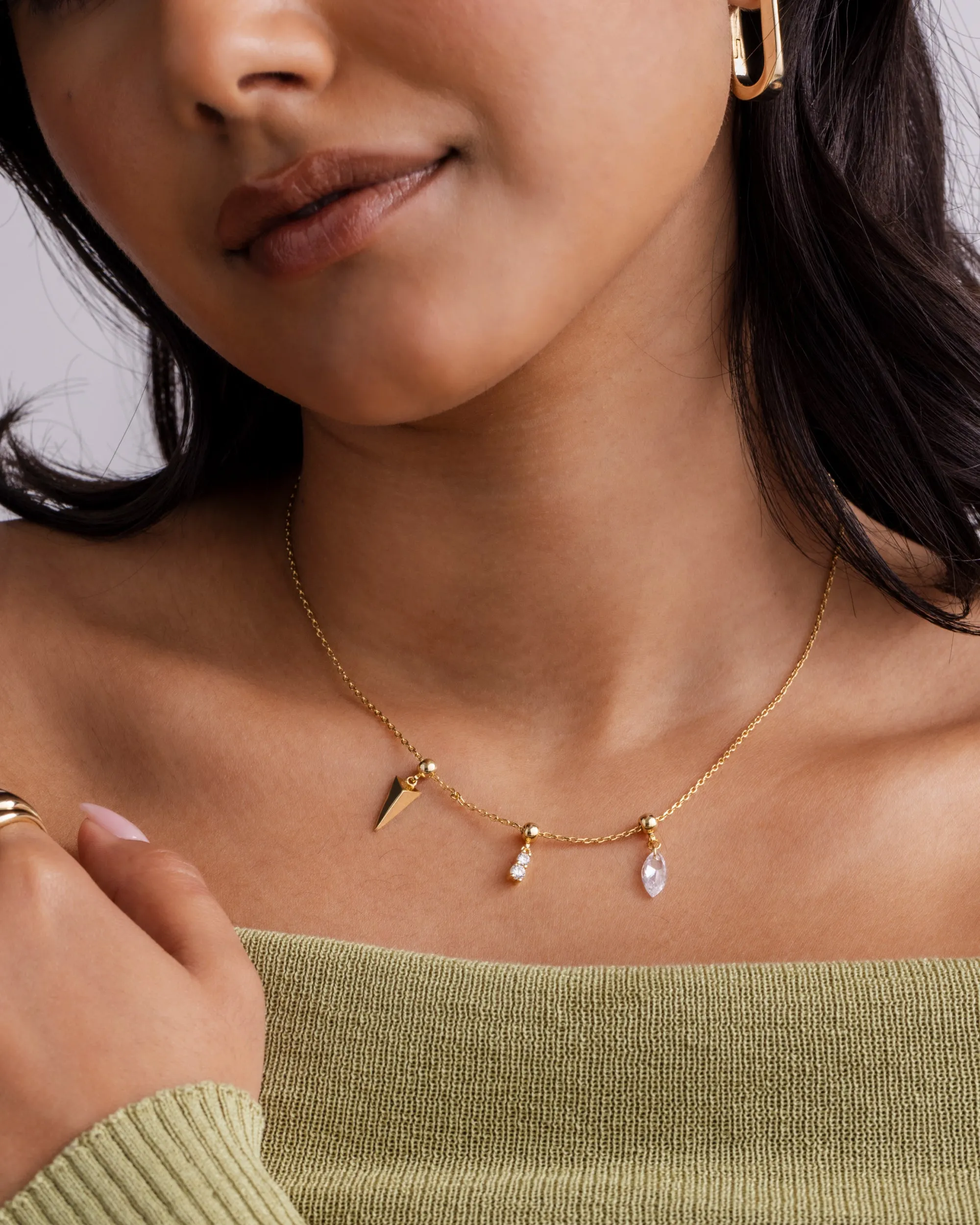 Whimsy Spike Charm Necklace sold by PAVOI product image thumbnail 4