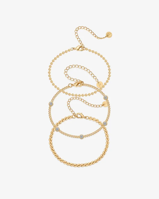 Stone Beaded Bracelet Trio sold by PAVOI