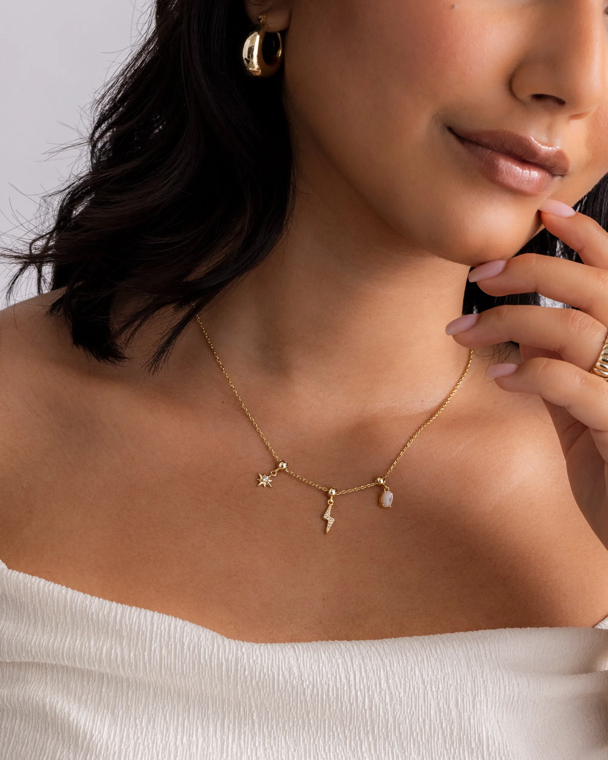 Whimsy Celestial Charm Necklace sold by PAVOI product image thumbnail 4