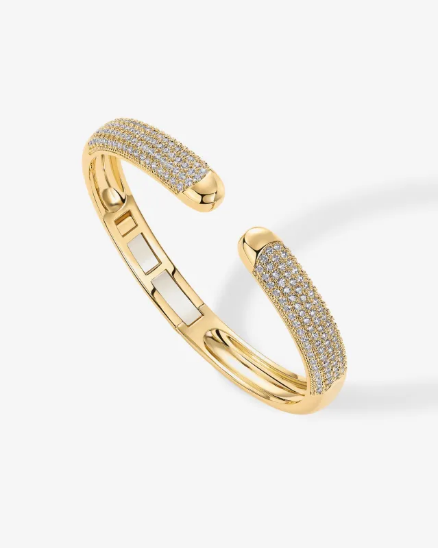 Cubic Zirconia Pave Bangle sold by PAVOI