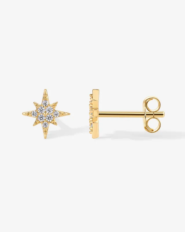 Cubic Zirconia Star Stud Earrings sold by PAVOI