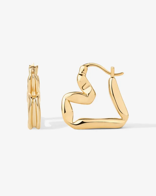 Graphic Heart Hoop Earrings made by PAVOI