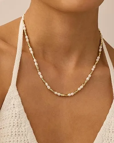 Bead and Freshwater Pearl Necklace sold by PAVOI product image thumbnail 2