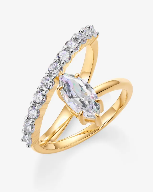 Hathor Crossover Open Ring sold by PAVOI