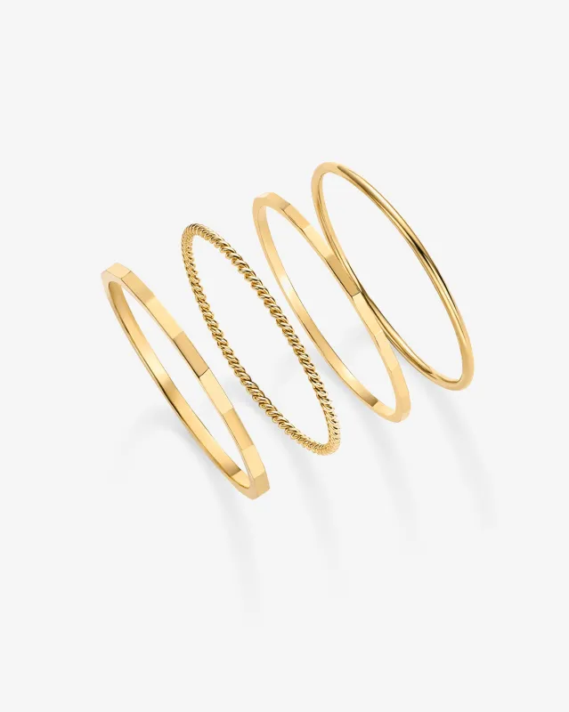Minimalist Stacking Ring Set sold by PAVOI
