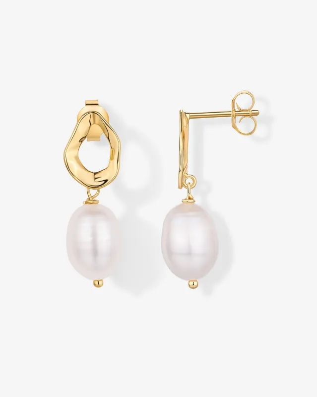 Wavy Pearl Drops Earrings sold by PAVOI