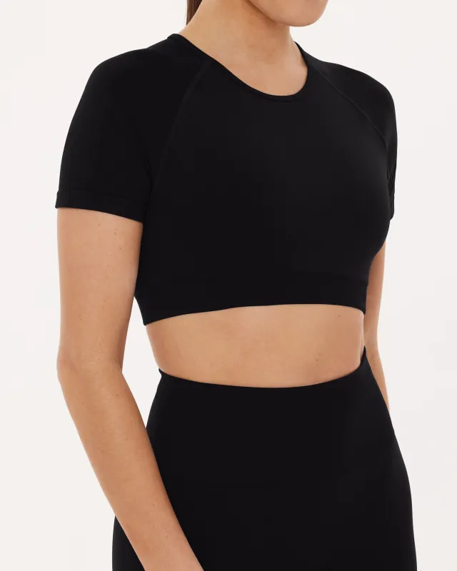 Seamless High-Support Short Sleeve Workout Crop Top sold by PAVOI