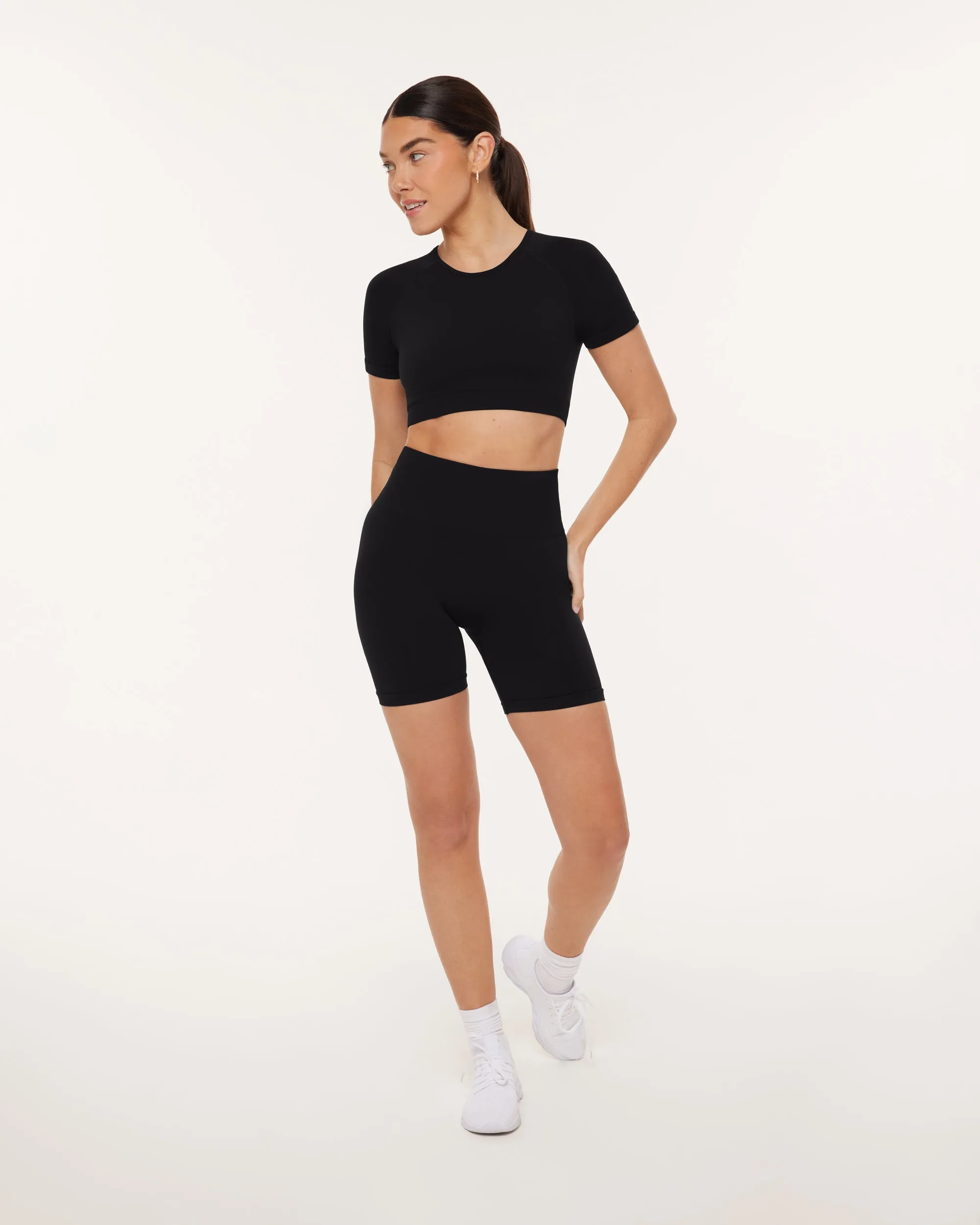 Seamless High-Support Short Sleeve Workout Crop Top sold by PAVOI product image thumbnail 3