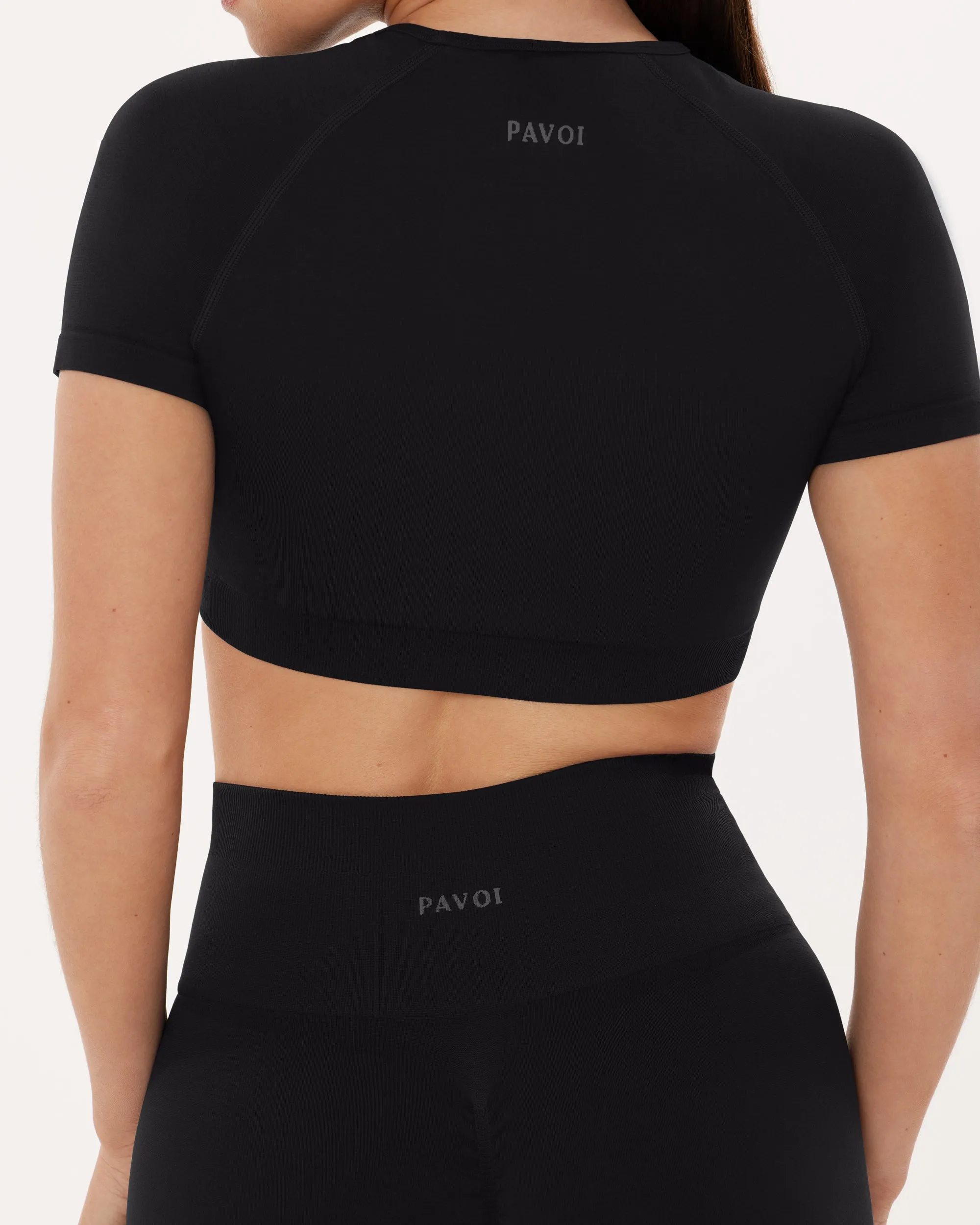 Seamless High-Support Short Sleeve Workout Crop Top sold by PAVOI product image thumbnail 4