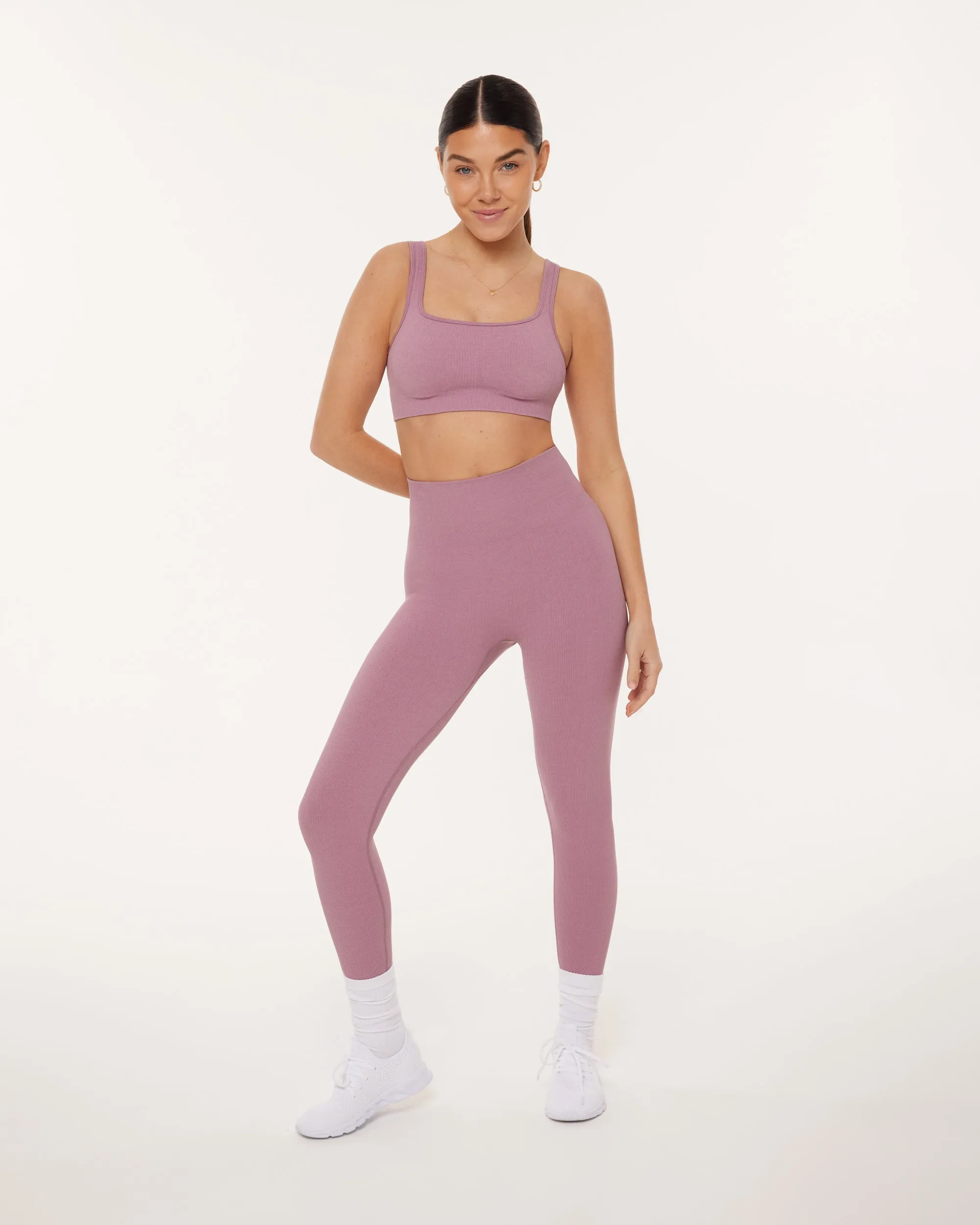 Seamless Ribbed Full-Length High-Waisted Leggings sold by PAVOI product image thumbnail 3