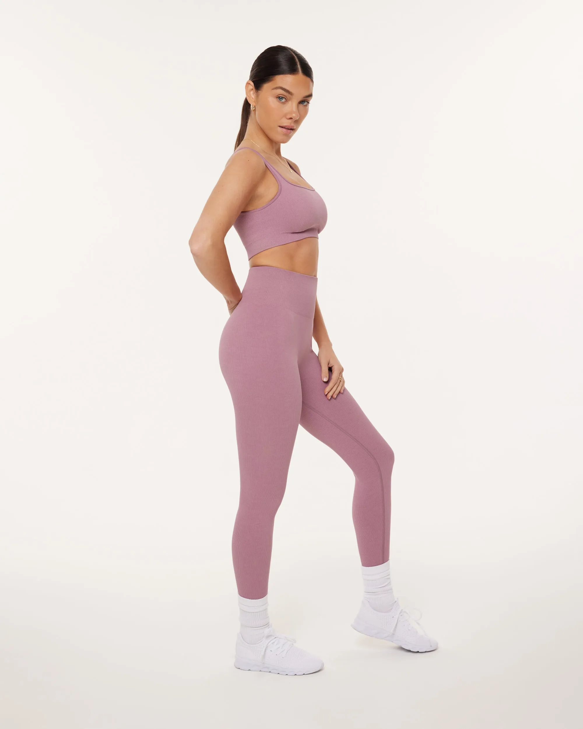 Seamless Ribbed Full-Length High-Waisted Leggings sold by PAVOI product image thumbnail 4