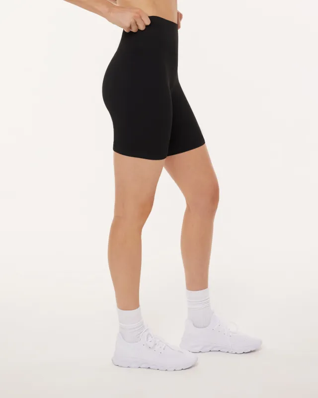 Seamless Ribbed Sculpting High-Waisted 6" Biker Shorts sold by PAVOI