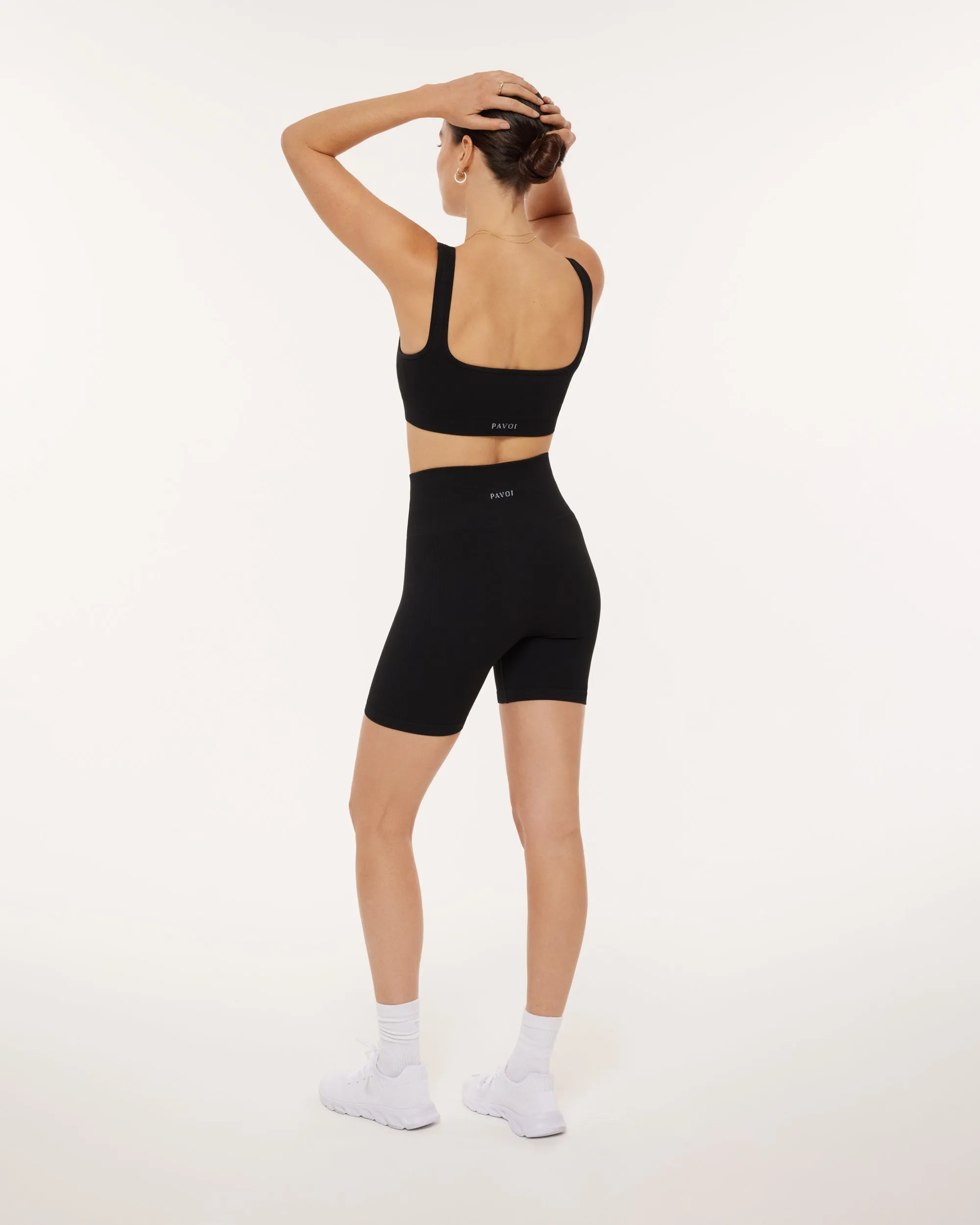 Seamless Ribbed Sculpting High-Waisted 6" Biker Shorts sold by PAVOI product image thumbnail 4