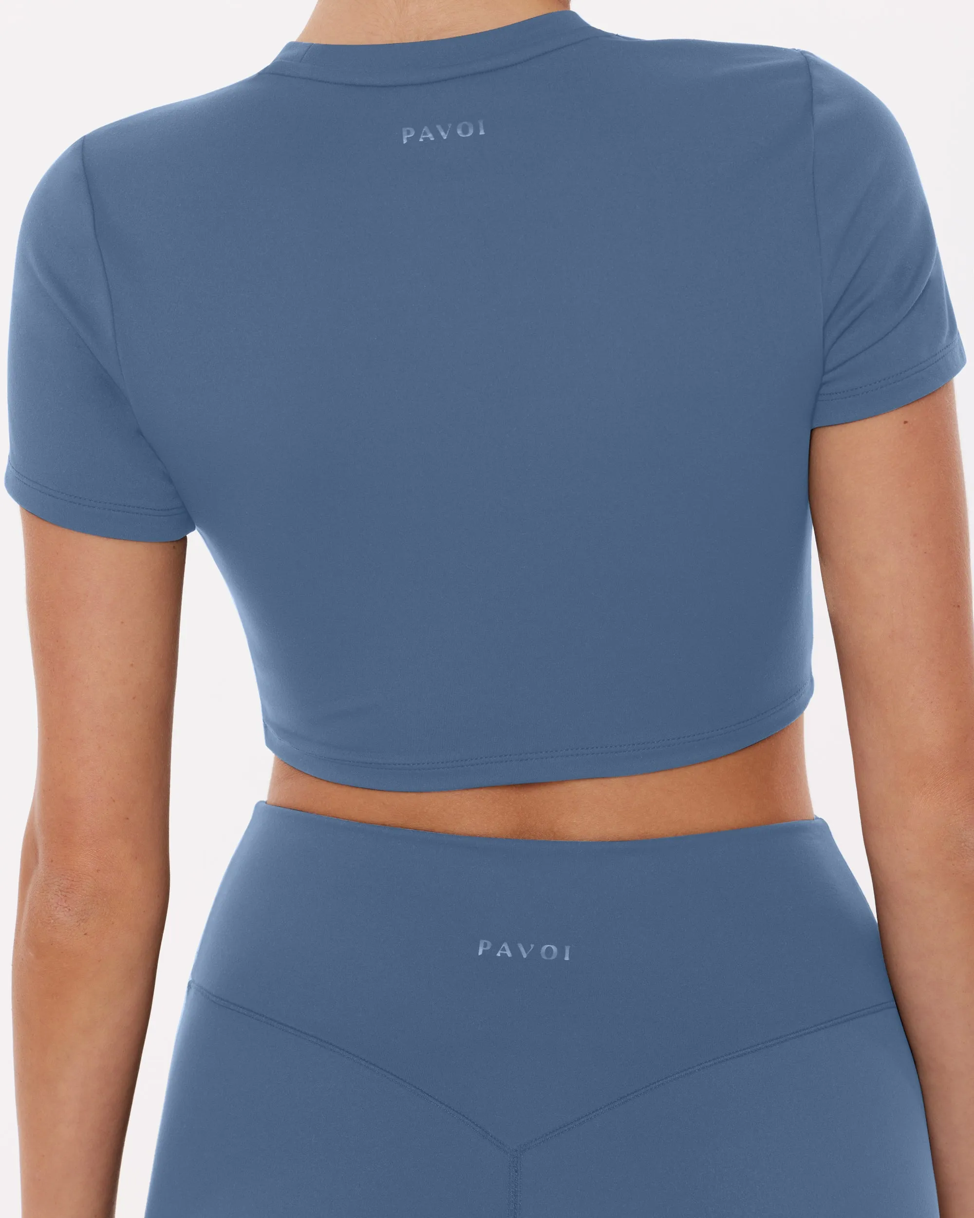 Lounge Athleisure Short Sleeve Crop T-Shirt sold by PAVOI product image thumbnail 5