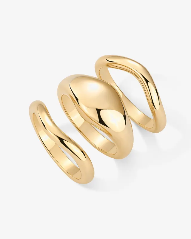 Domed Statement Rings Pack sold by PAVOI