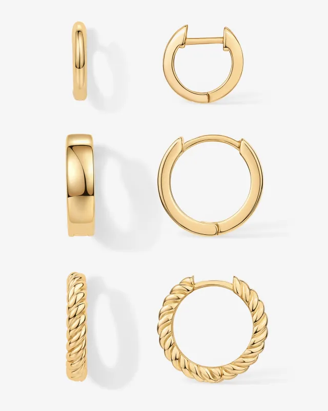 Oasis Huggie Earring Pack sold by PAVOI