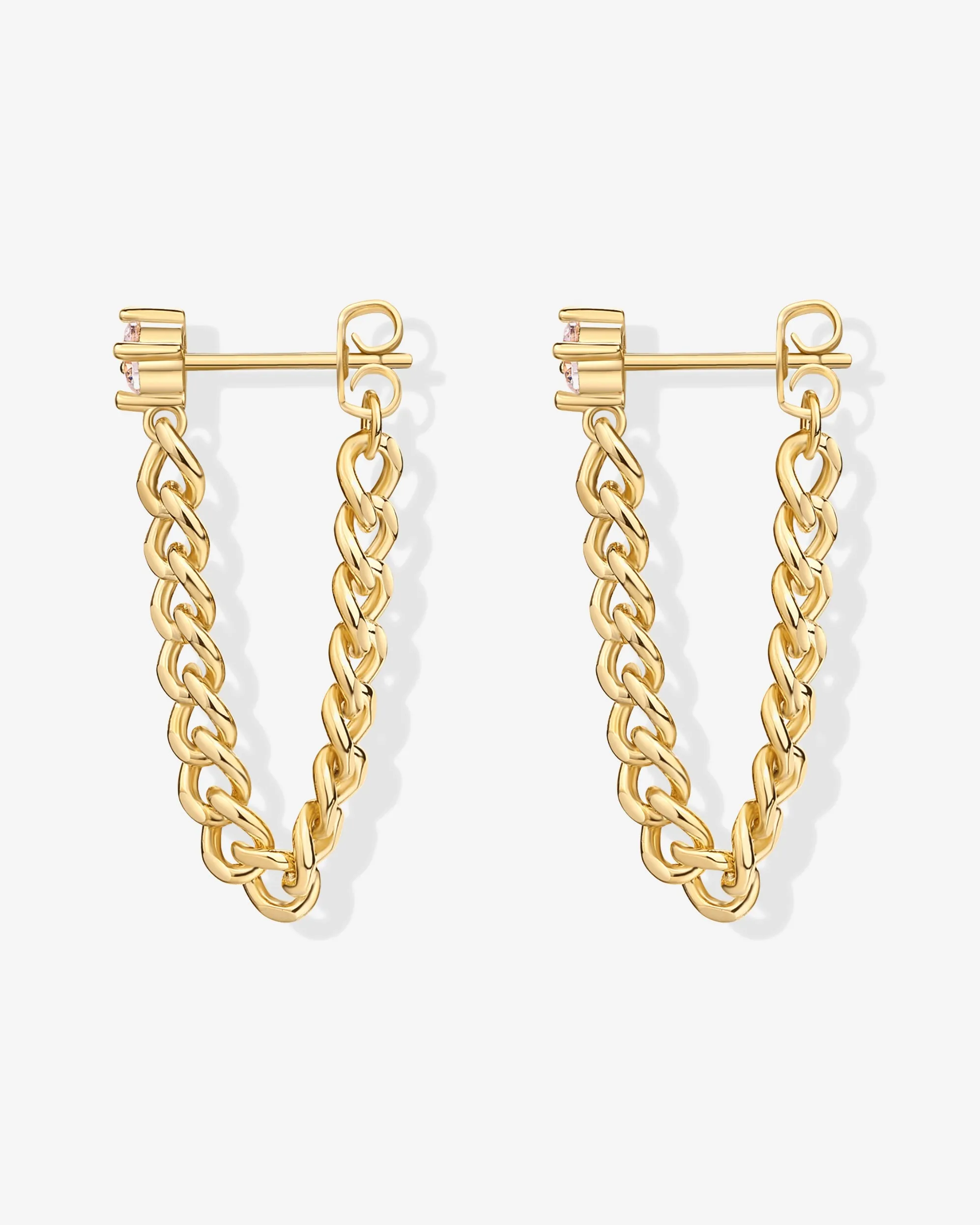 Cubic Zirconia Chained Earrings sold by PAVOI product image thumbnail 3
