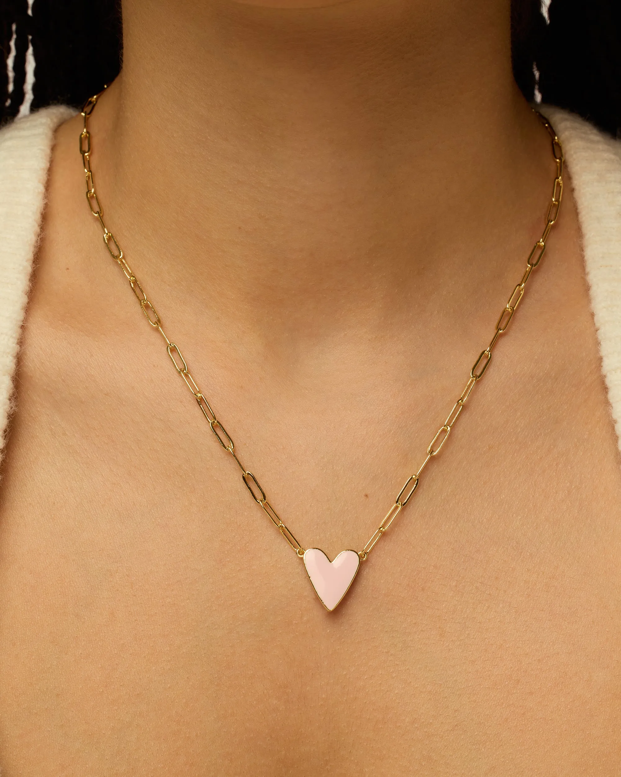 Enamel Heart Pendant Necklace sold by PAVOI product image thumbnail 5