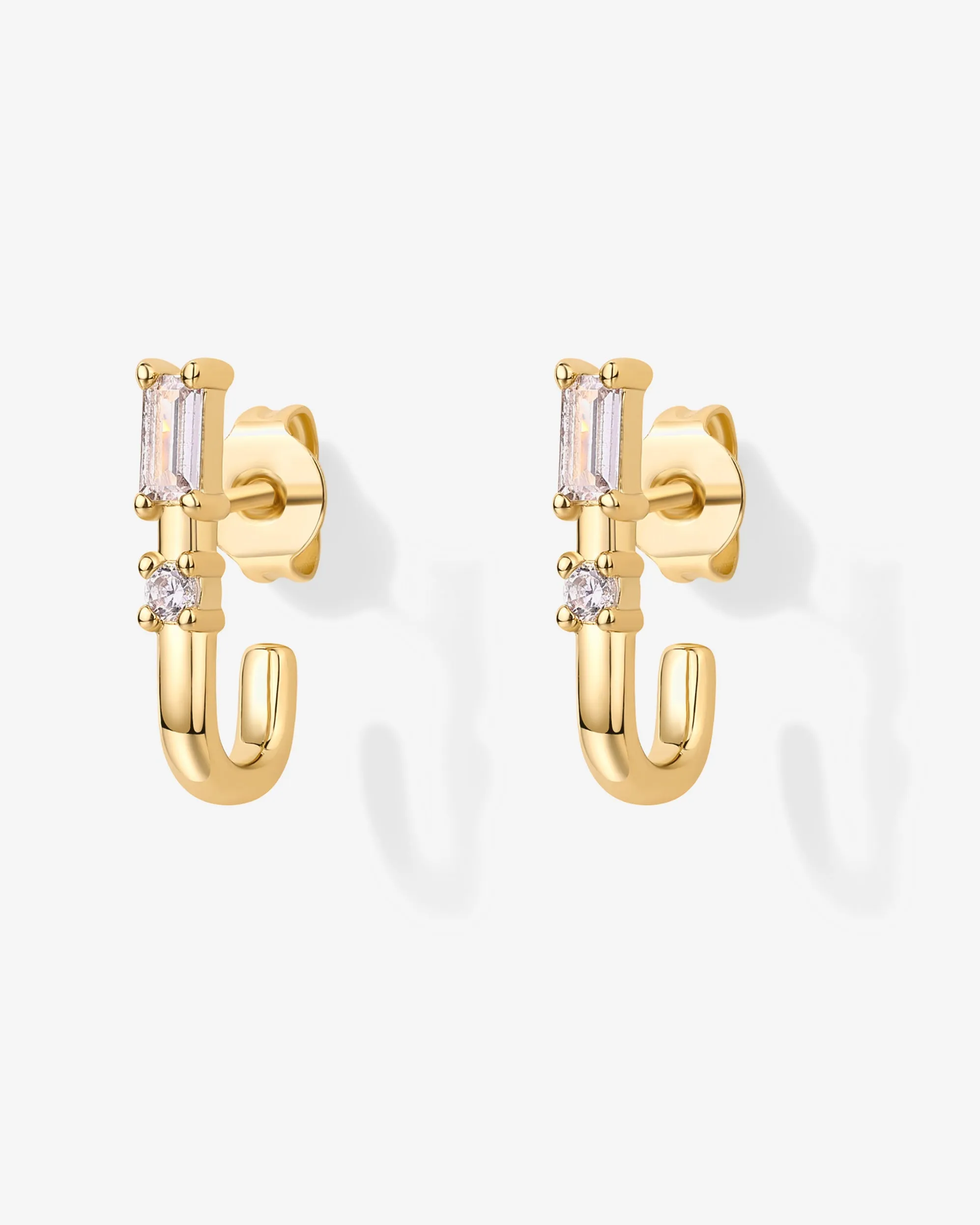 Baguette Half Huggie Earrings sold by PAVOI product image thumbnail 3