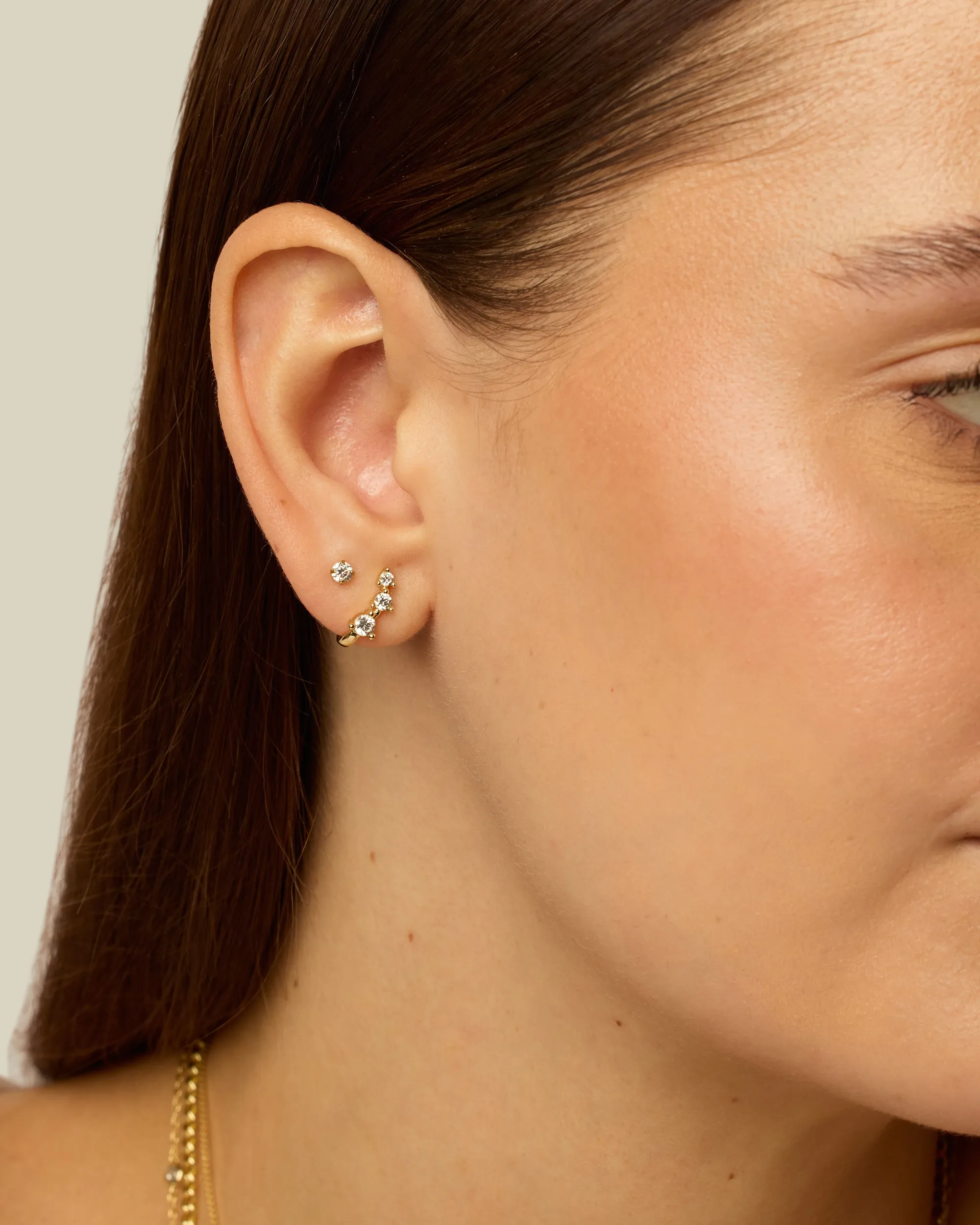 Rio Half Huggie Earrings sold by PAVOI product image thumbnail 2