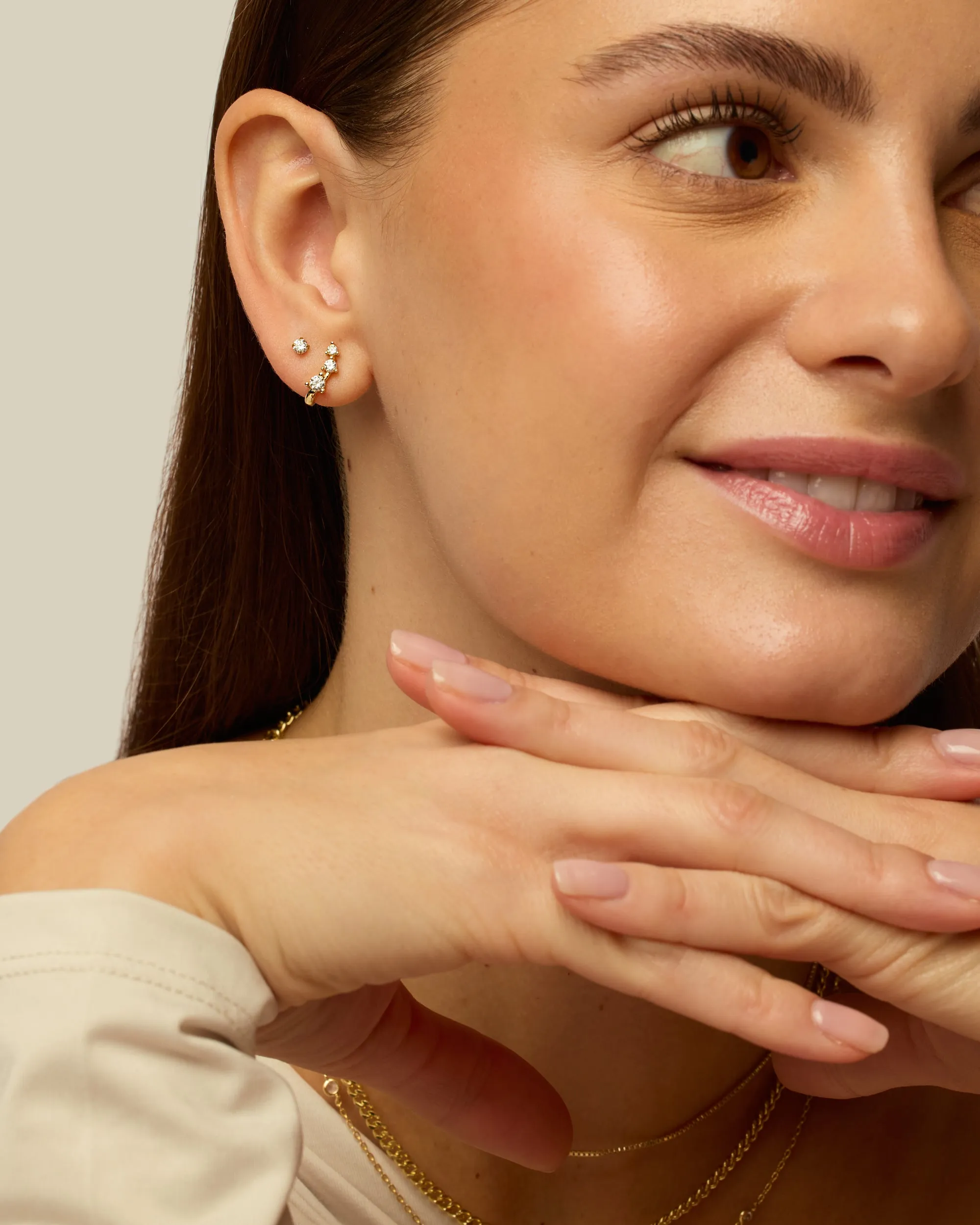 Rio Half Huggie Earrings sold by PAVOI product image thumbnail 4