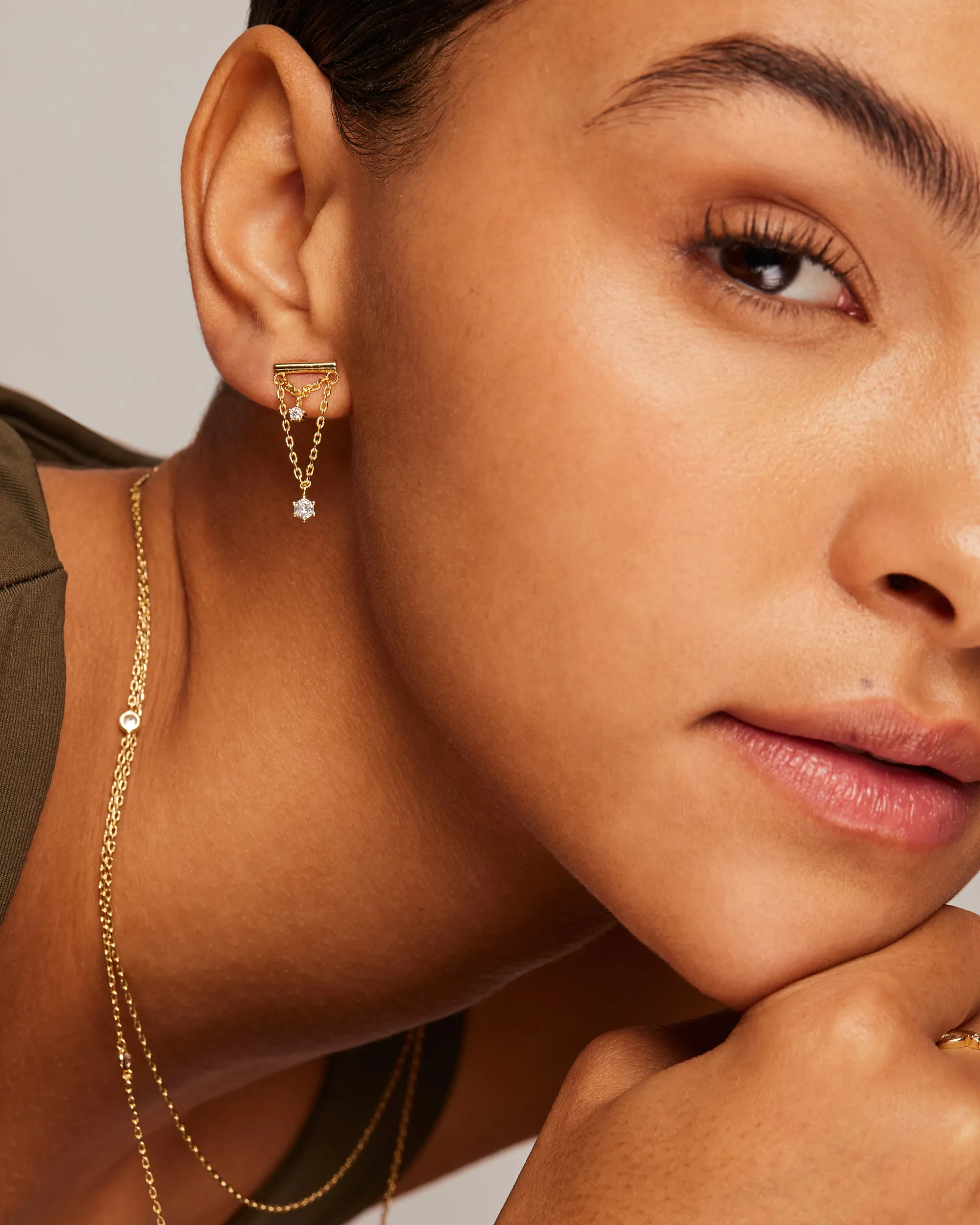 Bar Chained Earring sold by PAVOI product image thumbnail 4