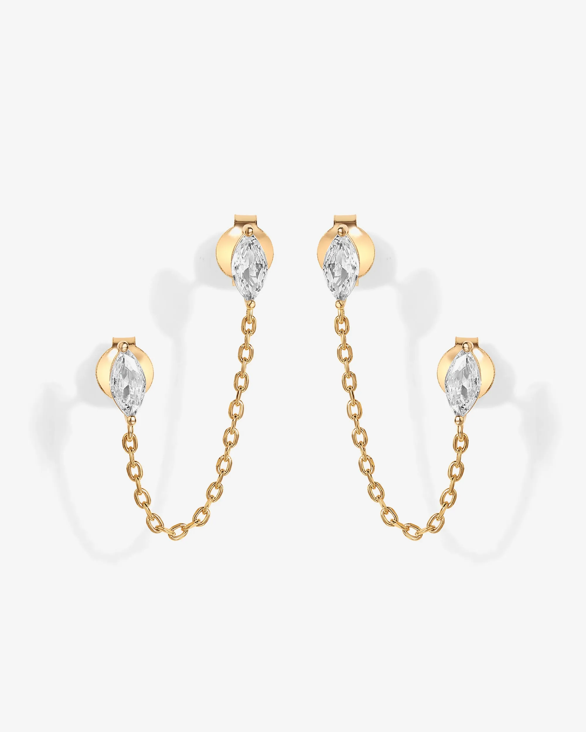 Chained Luminescence Double Piercing Earrings sold by PAVOI