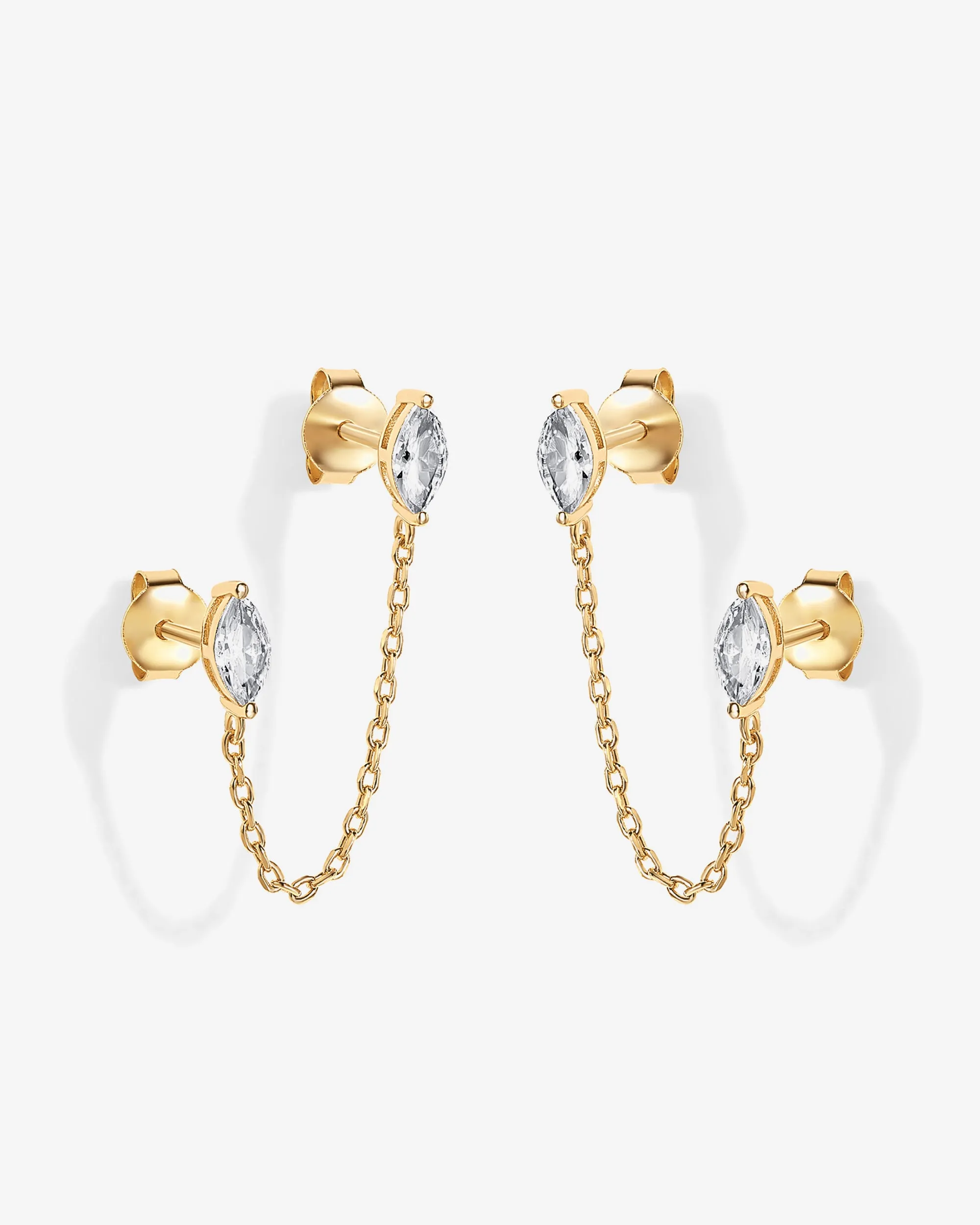 Chained Luminescence Double Piercing Earrings sold by PAVOI product image thumbnail 3