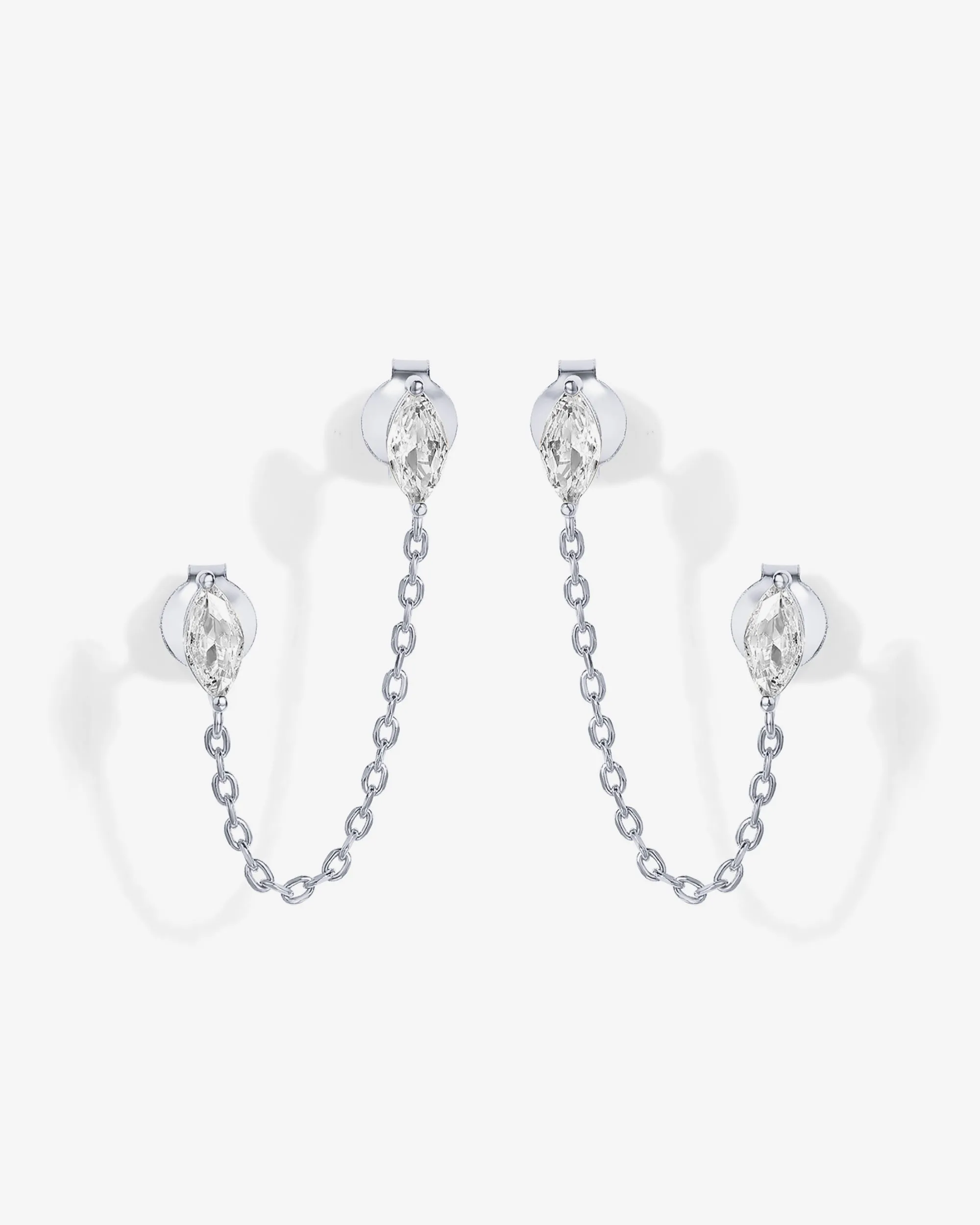 Chained Luminescence Double Piercing Earrings sold by PAVOI product image thumbnail 5