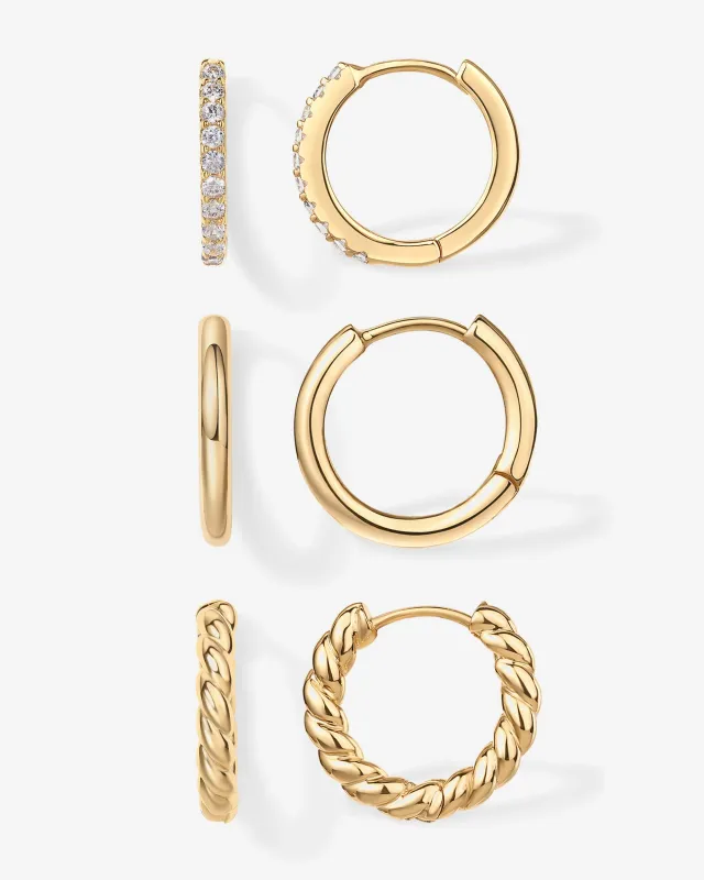 Aurora Trilogy Hoops Set made by PAVOI