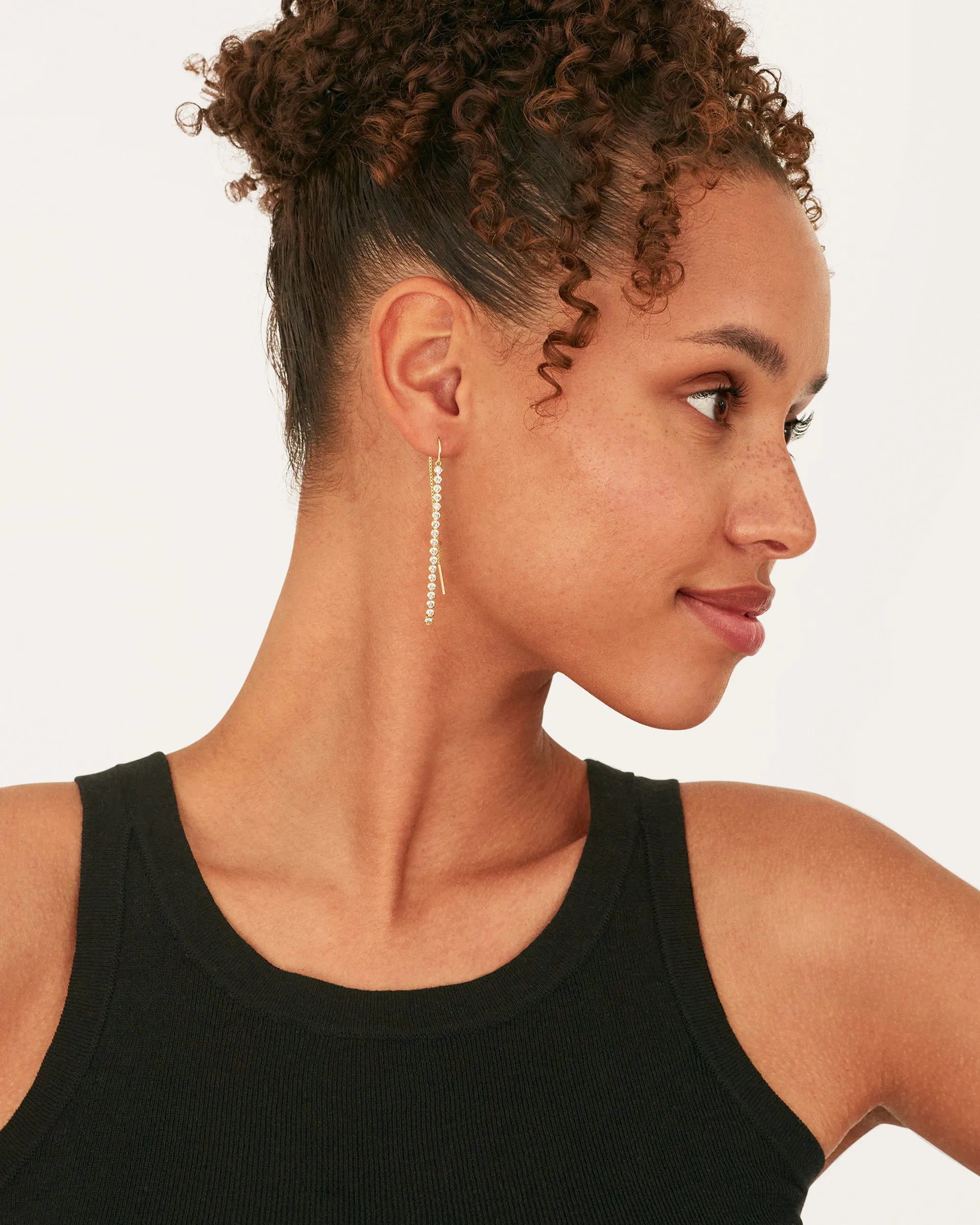 Cubic Zirconia Threader Earrings sold by PAVOI product image thumbnail 2