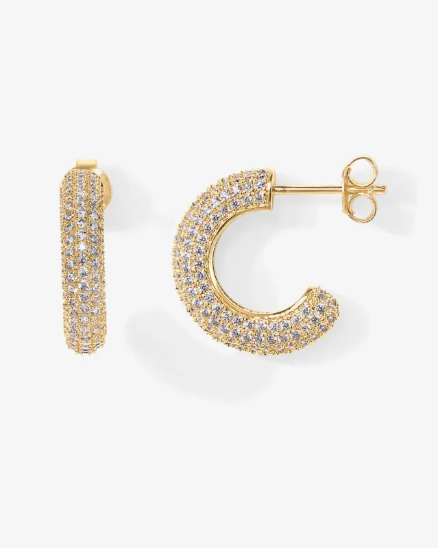 Cubic Zirconia Chunky Hoop Earrings sold by PAVOI