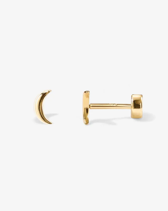 Tiny Moon Screw Back Studs sold by PAVOI