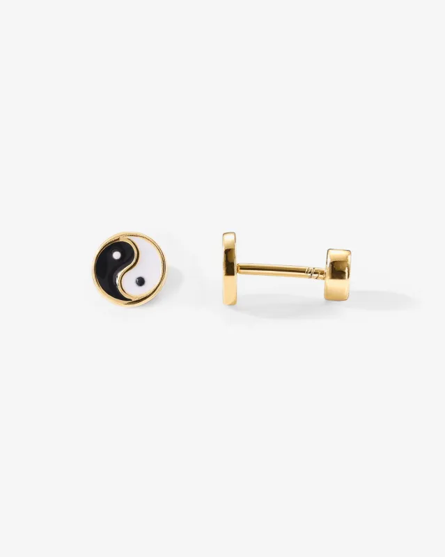 Yin Yang Screw Back Studs sold by PAVOI