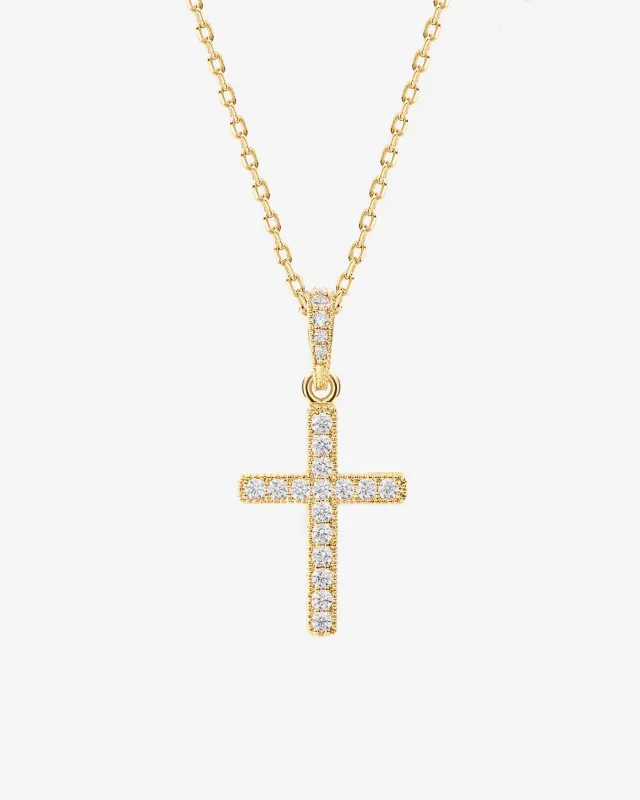 Pavé Cross Necklace sold by PAVOI