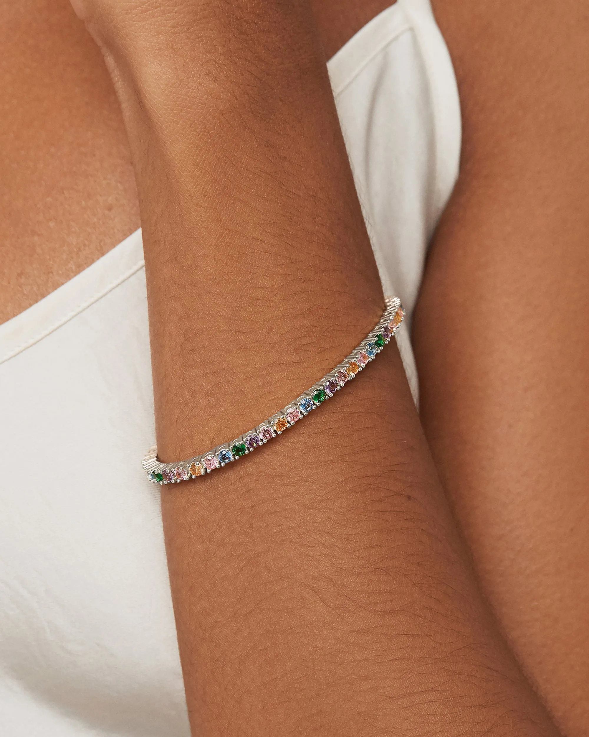 Medium Colored Cubic Zirconia Tennis Bracelet sold by PAVOI product image thumbnail 5