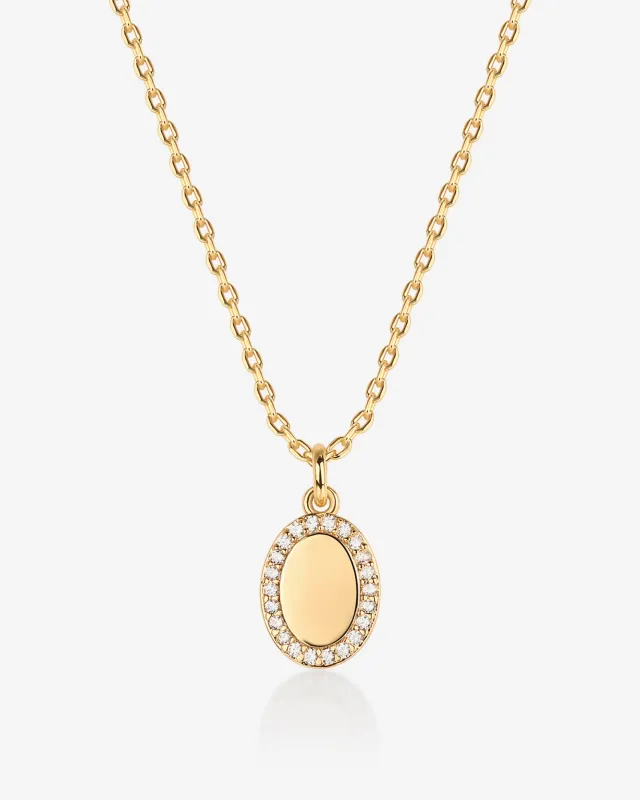 Oval Cubic Zirconia Pendant Necklace made by PAVOI