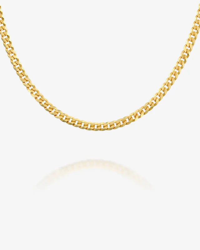 Thin Super Flat Curb Link Chain Necklace sold by PAVOI