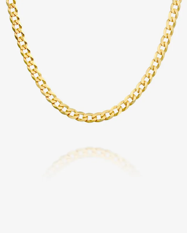 Thick Super Flat Curb Link Chain Necklace sold by PAVOI