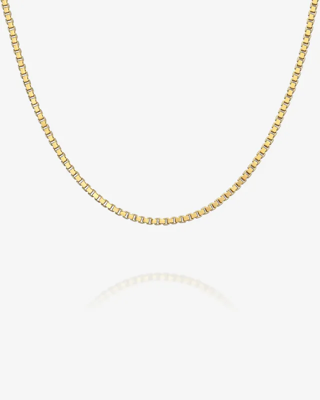Stackable Medium Thick Square Box Chain Necklace sold by PAVOI
