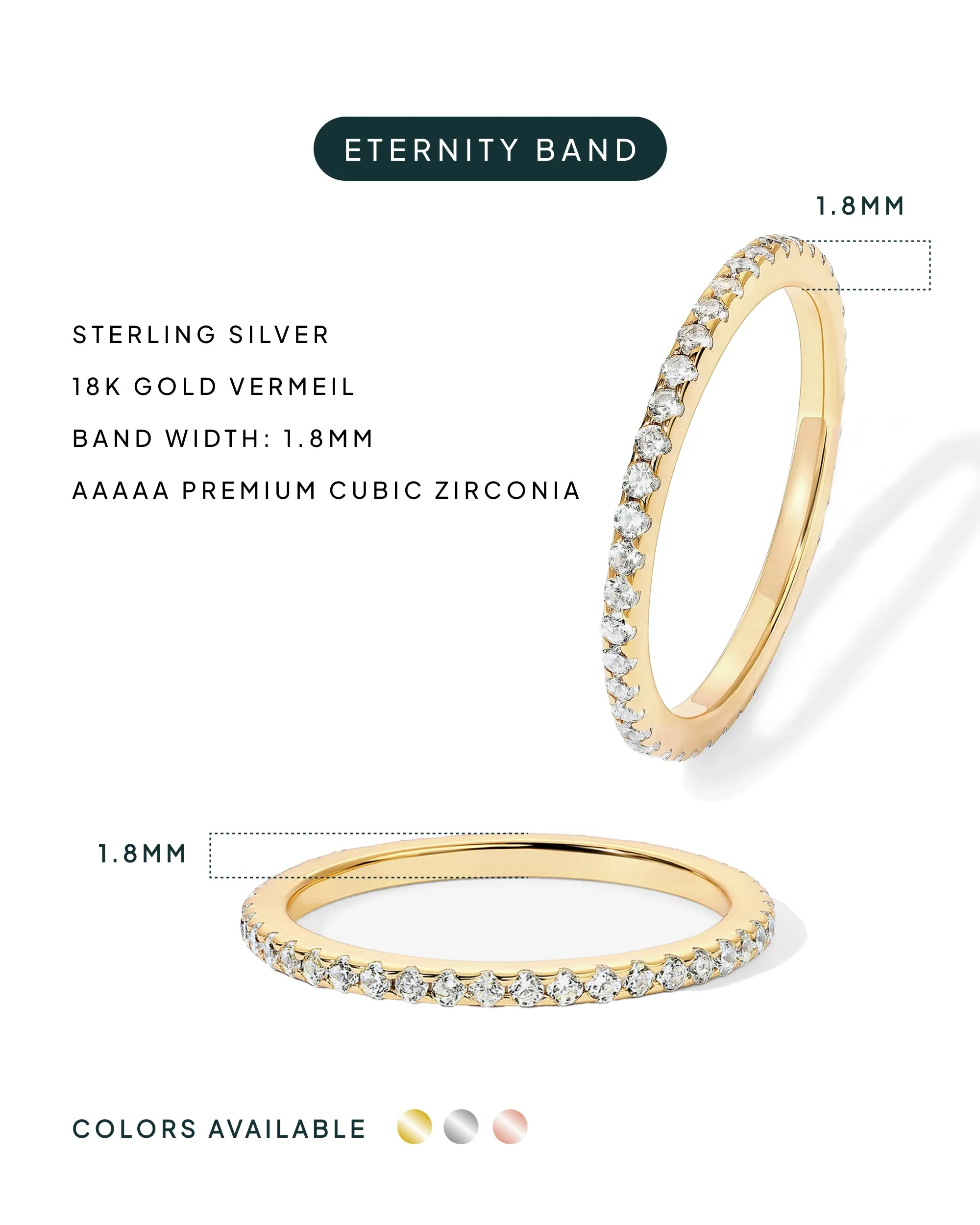 Vermeil Mila Eternity Band sold by PAVOI product image thumbnail 3