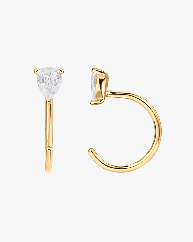 Tear Drop Half Hoop Huggies sold by PAVOI