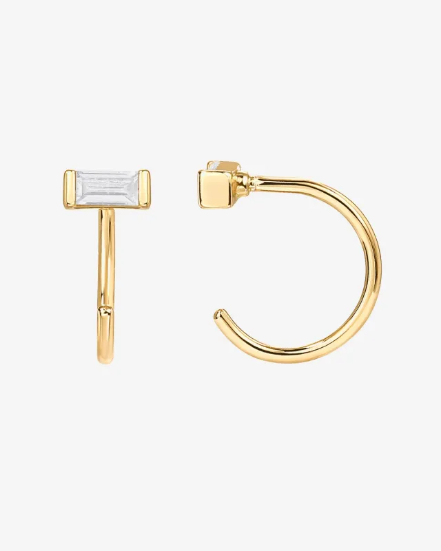 Baguette Half Hoop Huggie sold by PAVOI