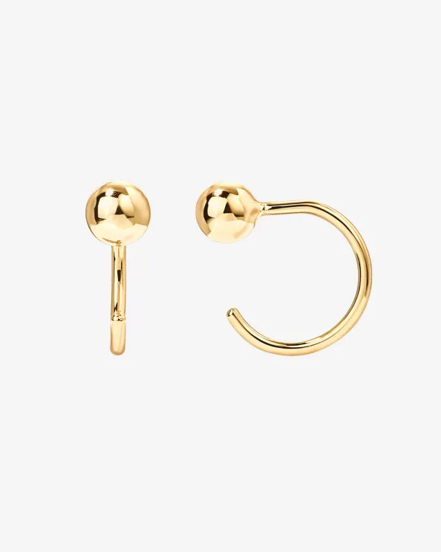 Ball Half Hoop Huggie sold by PAVOI