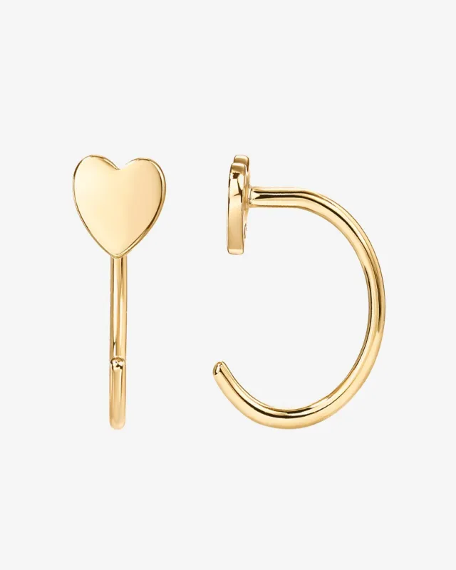 Heart Half Hoop Huggie sold by PAVOI