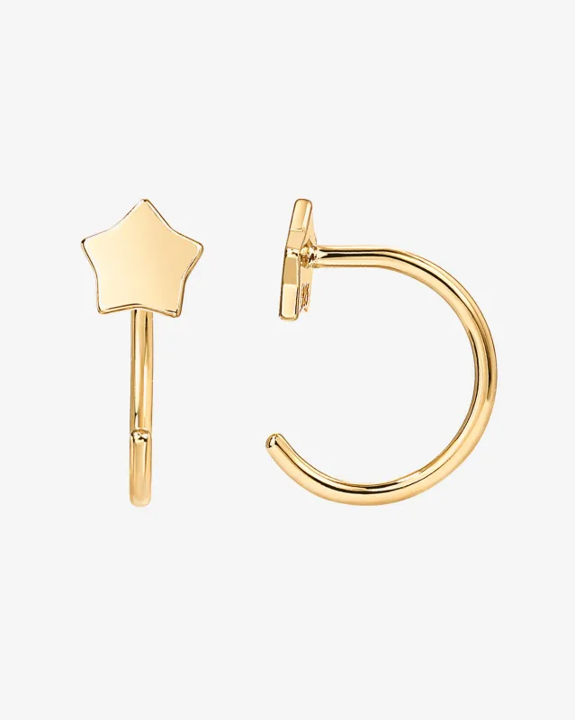 Star Half Hoop Huggie sold by PAVOI