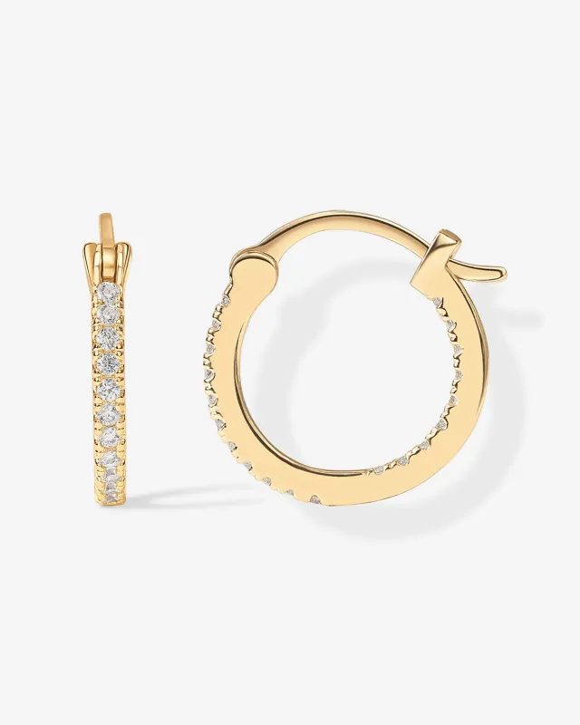 Vermeil Slim Inside-Out Hoops made by PAVOI
